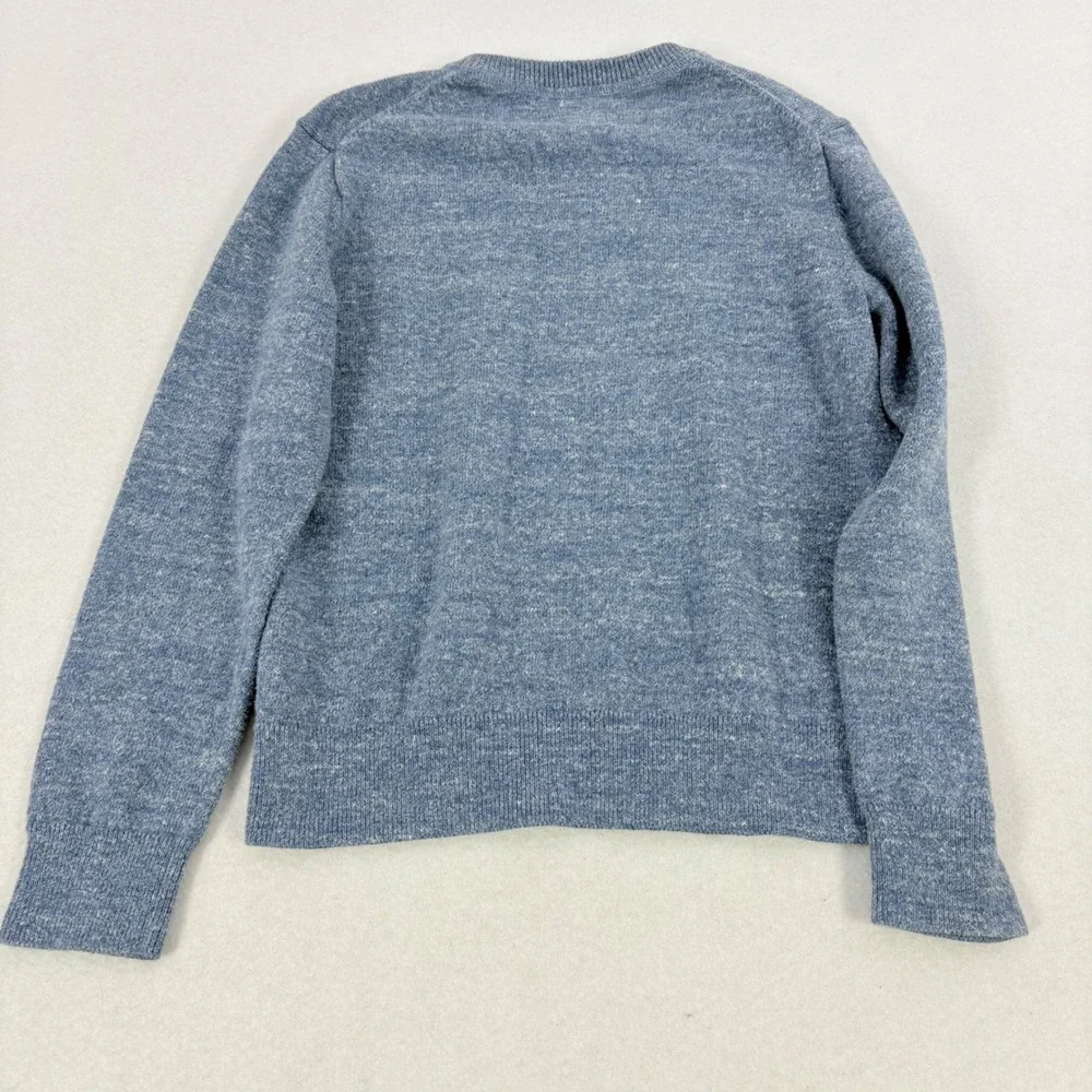 Gap Crewneck Sweater Boys 8 Medium Blue Heathered Knit Pullover‎ Preppy Church